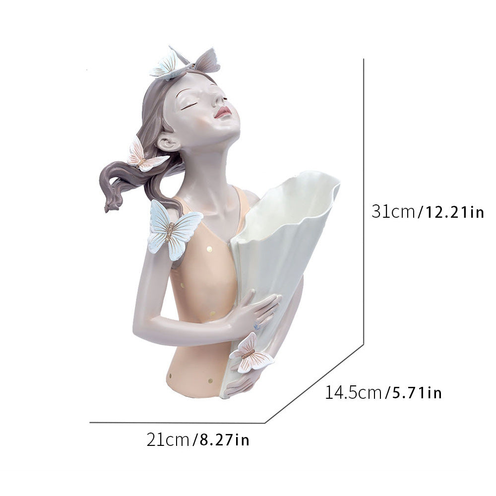 Butterfly - Girl Flower Vase Ornaments: Encounter Romantic Home Decor 💐
