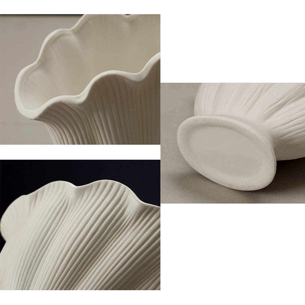 White Shell - Shaped Ceramic Vases: Decorate Your Home with Romance 🤍