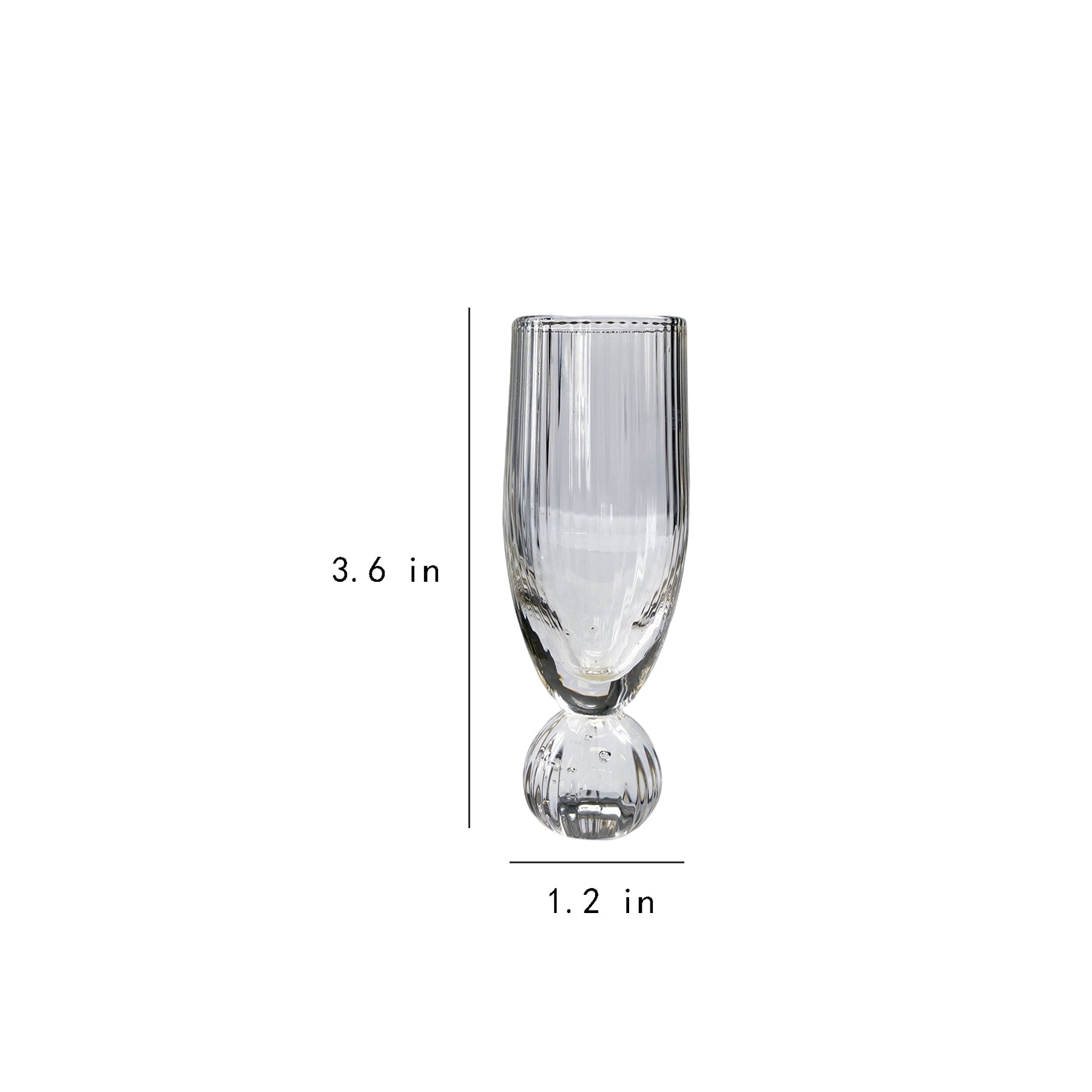 Mini Ribbed Crystal Shot Glass | 3.6