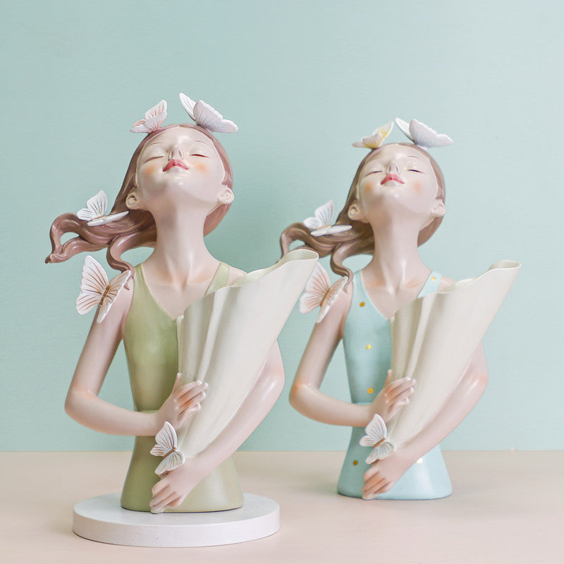 Butterfly - Girl Flower Vase Ornaments: Encounter Romantic Home Decor 💐