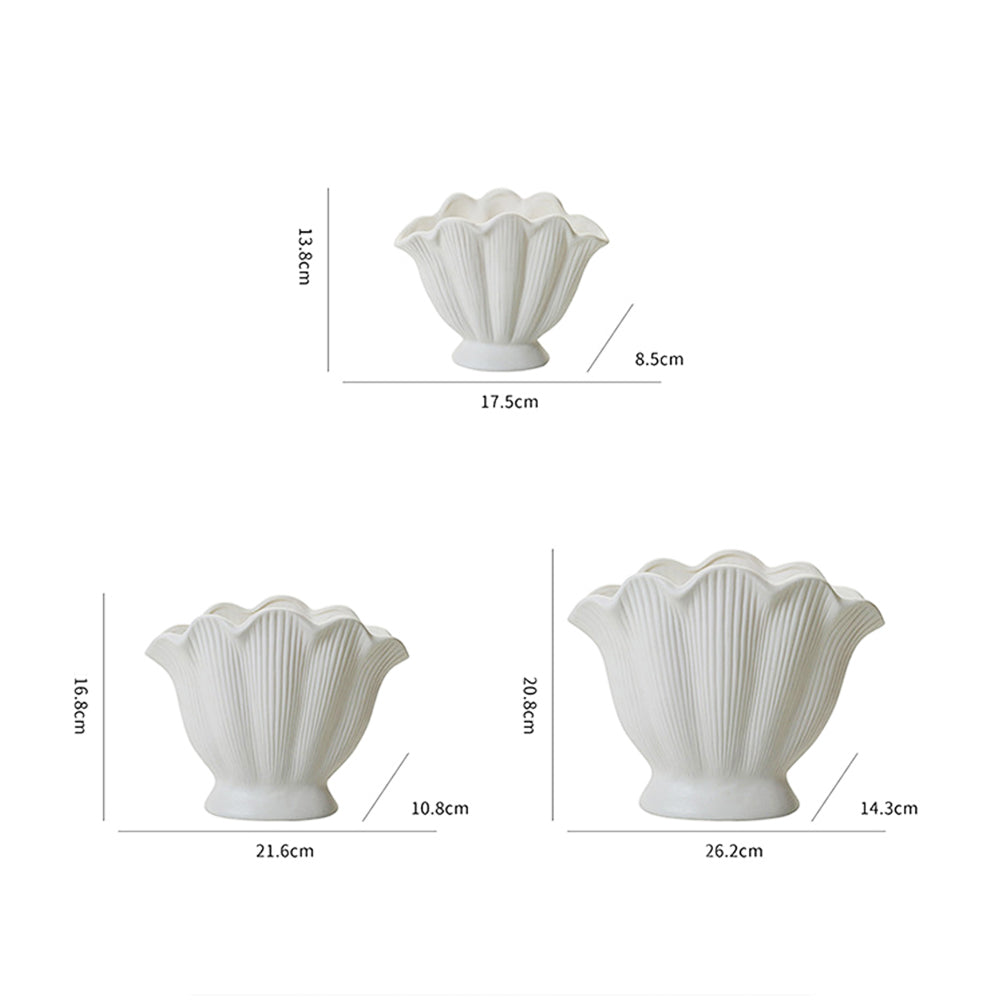 White Shell - Shaped Ceramic Vases: Decorate Your Home with Romance 🤍
