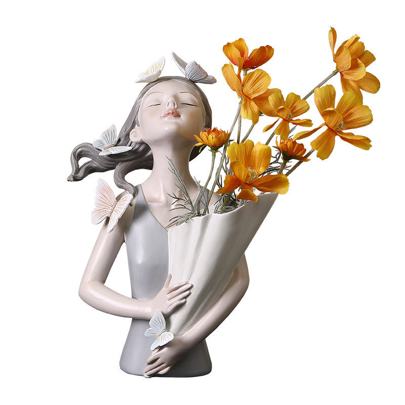 Butterfly - Girl Flower Vase Ornaments: Encounter Romantic Home Decor 💐