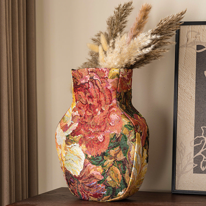 Vintage Jacquard Fabric Vases: Create an Artistic Ambience 🏺