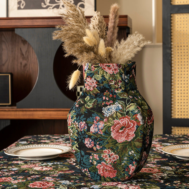 Vintage Jacquard Fabric Vases: Create an Artistic Ambience 🏺