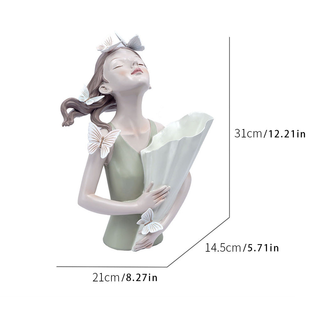 Butterfly - Girl Flower Vase Ornaments: Encounter Romantic Home Decor 💐