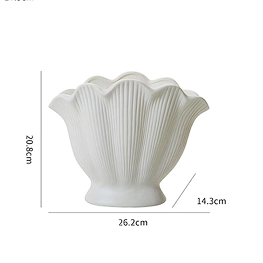 White Shell - Shaped Ceramic Vases: Decorate Your Home with Romance 🤍